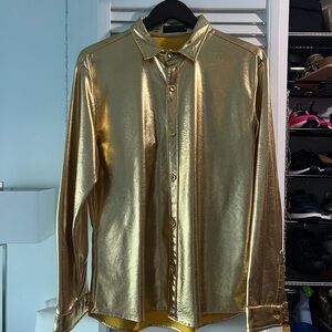 Elegant Gold Men's Dress Shirt